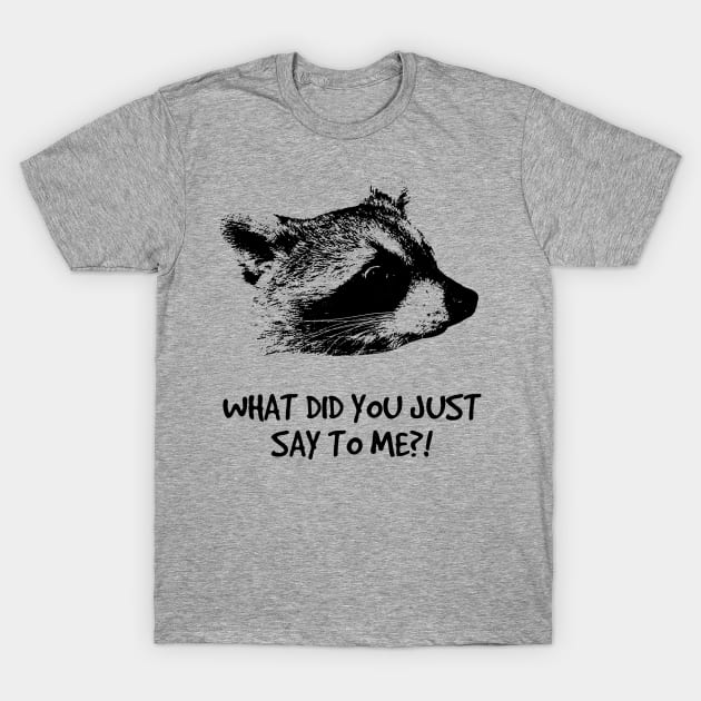 WHAT DID YOU JUST SAY TO ME?! T-Shirt by bucketthetrashpanda